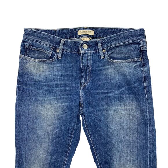 LEVIS MADE & CRAFTED Distressed Marker Tapered Blue Jeans Size 28 Womens Logo - Picture 3 of 12